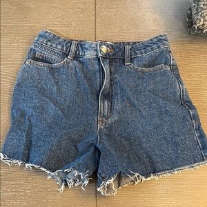 Zara Blue Frayed Jean Shorts